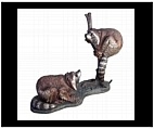 Bronze Raccoons Sculpture