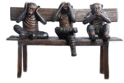 Bronze Three Wise Monkeys Set