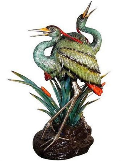 Brilliant Heron Fountain Sculpture - Life Size