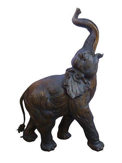 Elephant with Raised Trunk Statue