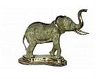 Elephant with Raised Trunk on Marble Base