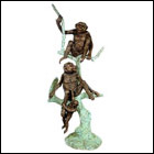 Bronze Monkey Family Sculpture