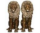 Royal Sitting Lion Sculptures Set