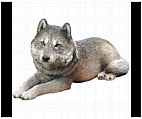 Resting Wolf Figurine