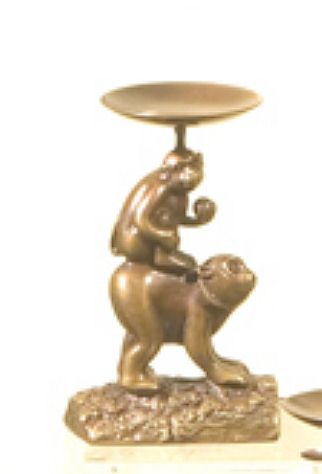 Baby Monkey on Mama Monkey Candle Holder