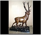 Stately Deer Buck Sculpture - Bronze