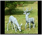 Set of Grazing Deer Statues