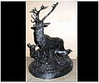 Bronze Daddy Deer with Babies