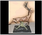 Graceful Male Deer Sculpture - Bronze