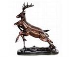 Male Deer and Fawn on Marble Base