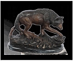 Bronze Wolf Sculpture