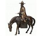 Traveling Chinese Teacher on His Horse - Bronze Sculpture