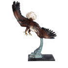 Bronze Flight of Soaring Eagle on Marble Base