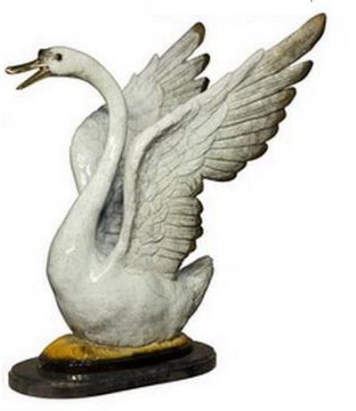 Pretty Swan Sculpture - Left Bronze