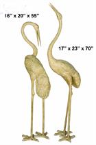 Bronze Garden Crane Pair II