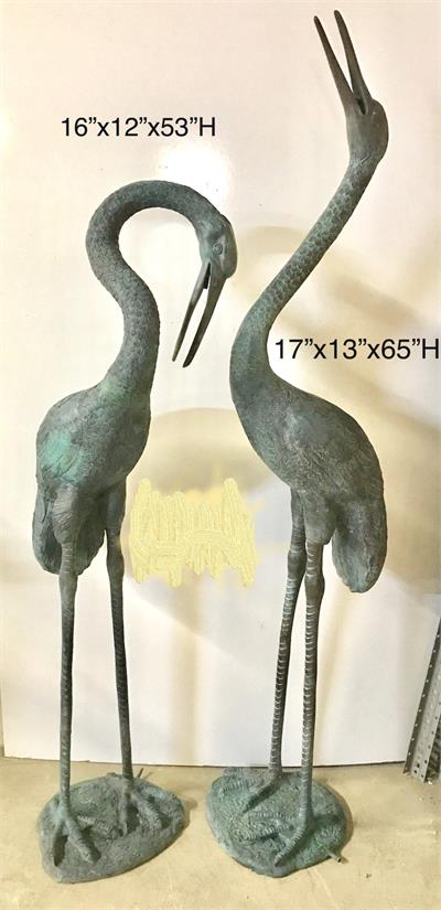 Life Size Bronze Cranes