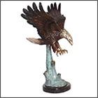 Bronze American Eagle Landing with Wings Open