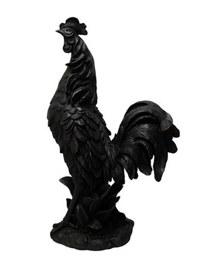 Black Rooster Statue