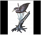 Large Coastal Heron Fountain Statue - Bronze