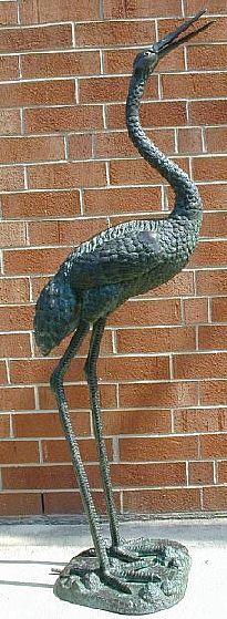 Tall Crane Pond Spitter Statue