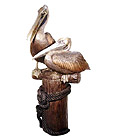 Life Size Romantic Pelicans on Stump