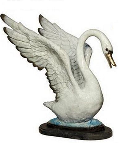 Pretty Swan Sculpture - Left Bronze