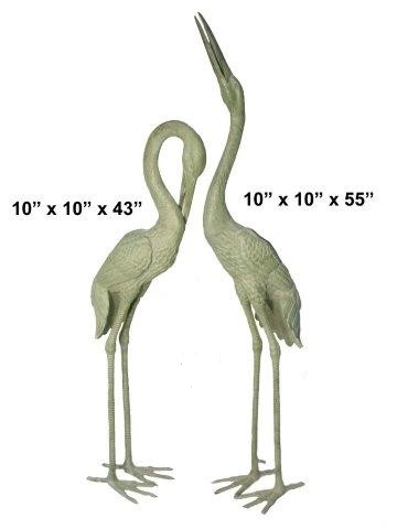 Life Size Bronze Cranes - About 70"H