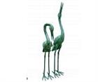 Large Garden Cranes Pair in Bronze