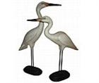 Crane Statues on Bases Set