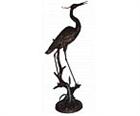 Staning Heron on Cattail Sculpture