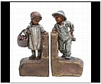 Country Farm Boy and Girl Bookends