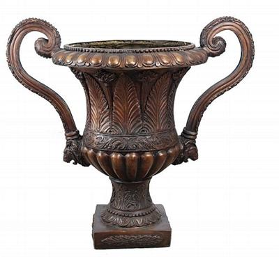 Long Handled Tuscan Urn with Lion Face Ends