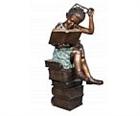 Reading Genius Girl Sculpture