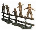 Crossing Over Children Bronze Sculpture