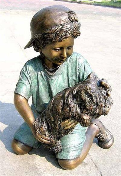 Peter Loves His Dog Statue