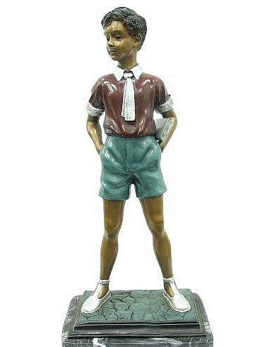 Schoolboy with Book Bronze Sculpture