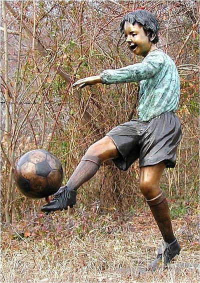 Soccer Boy with his Ball Large Sculpture