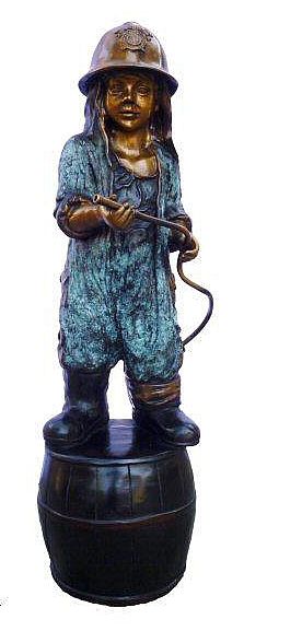 A Fireman's Little Girl Statue