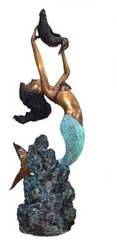 Mermaid Girl Fountain Statue