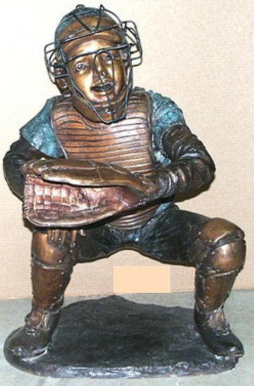 Kneeling Baseball Boy Statue