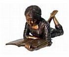 Attentive Reading Girl Sculpture