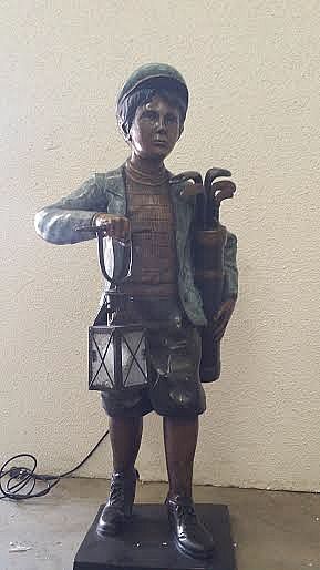 Golf Caddy Lamp Statue