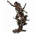 Woman Flying with Birds Sculpture