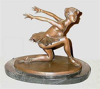 Stretching Ballerina Girl Tabletop Sculpture 2l