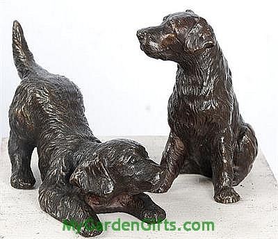 Little Golden Retriever Figurines - Pair