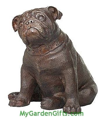 Bronze Sitting Bulldog Statue