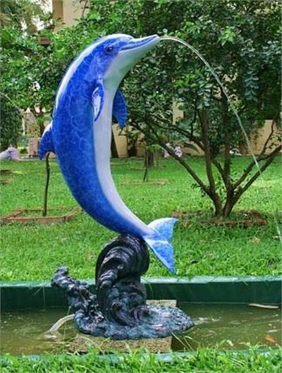 Dolphin Garden Spitter Statue