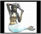 Mermaid Girl with Shell Fountain Statue