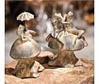 Frog Pals Sititng on Mushrooms