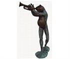 Bronze Frog with Trumpet Fountain Statue